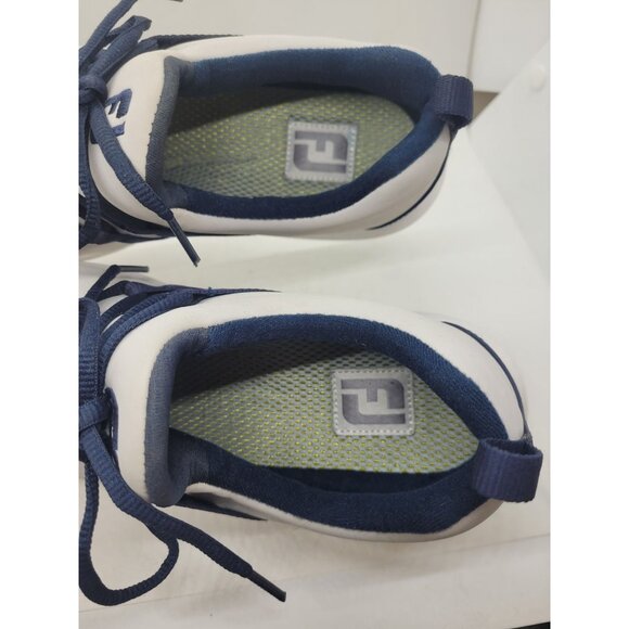 FJ Footjoy Womens Athletic Shoes Leisure Slip on Sneaker 9.5M White Navy - Picture 4 of 7